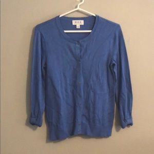 Periwinkle Blue Button-Up Cadigan w Bow on Sleeves